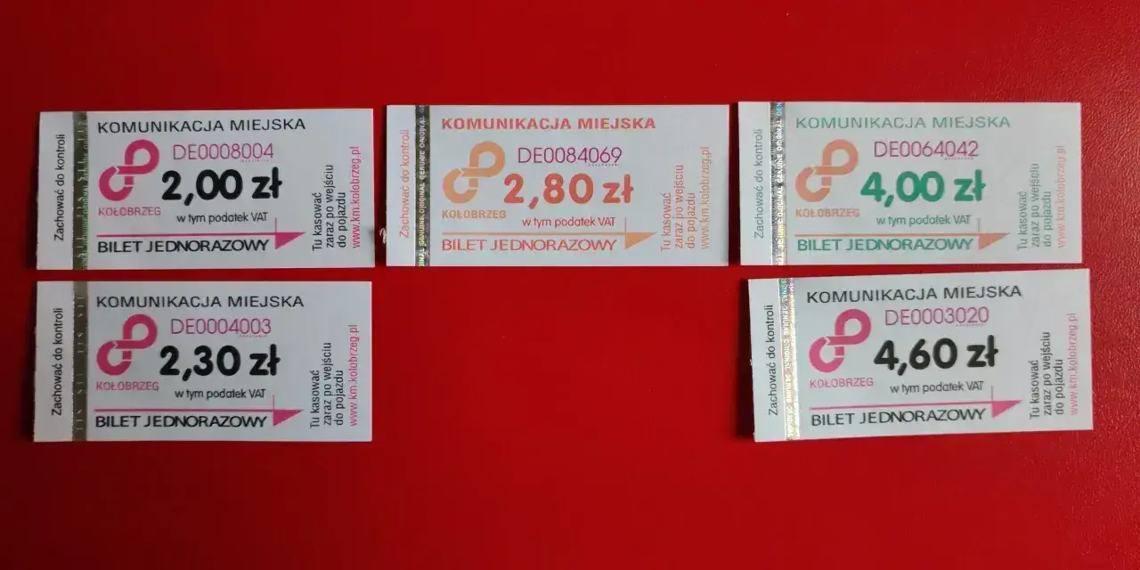 Bilety komunikacji miejskiej w Kołobrzegu: 2,00 zł, 2,30 zł, 2,80 zł, 4,00 zł, 4,60 zł. Sprawdź, ile kosztuje bilet do Kołobrzegu!
