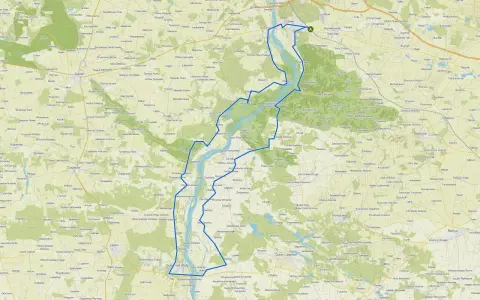 Mapa pokazuje drogę do Kazimierza Dolnego. Można tu zobaczyć, jak dojechać do Kazimierza Dolnego pociągiem, zaznaczono stacje i trasy.