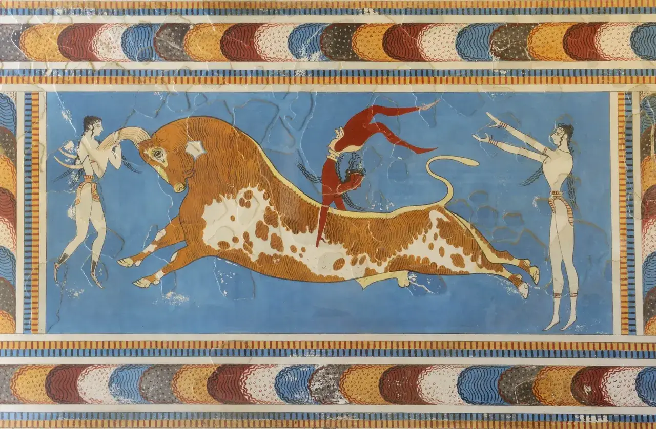 Pałac w Knossos rekonstrukcja fresk&oacute;w